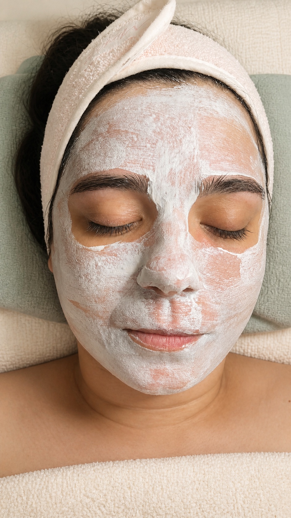 Cliente com máscara facial durante um cuidado de rosto em Rio Tinto